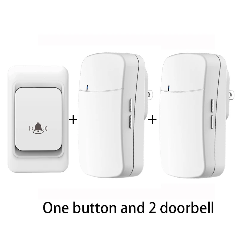 Wireless Doorbell No Battery required Waterproof Self-Powered Door bell Sets Home Outdoor Kinetic Ring Chime Doorbell