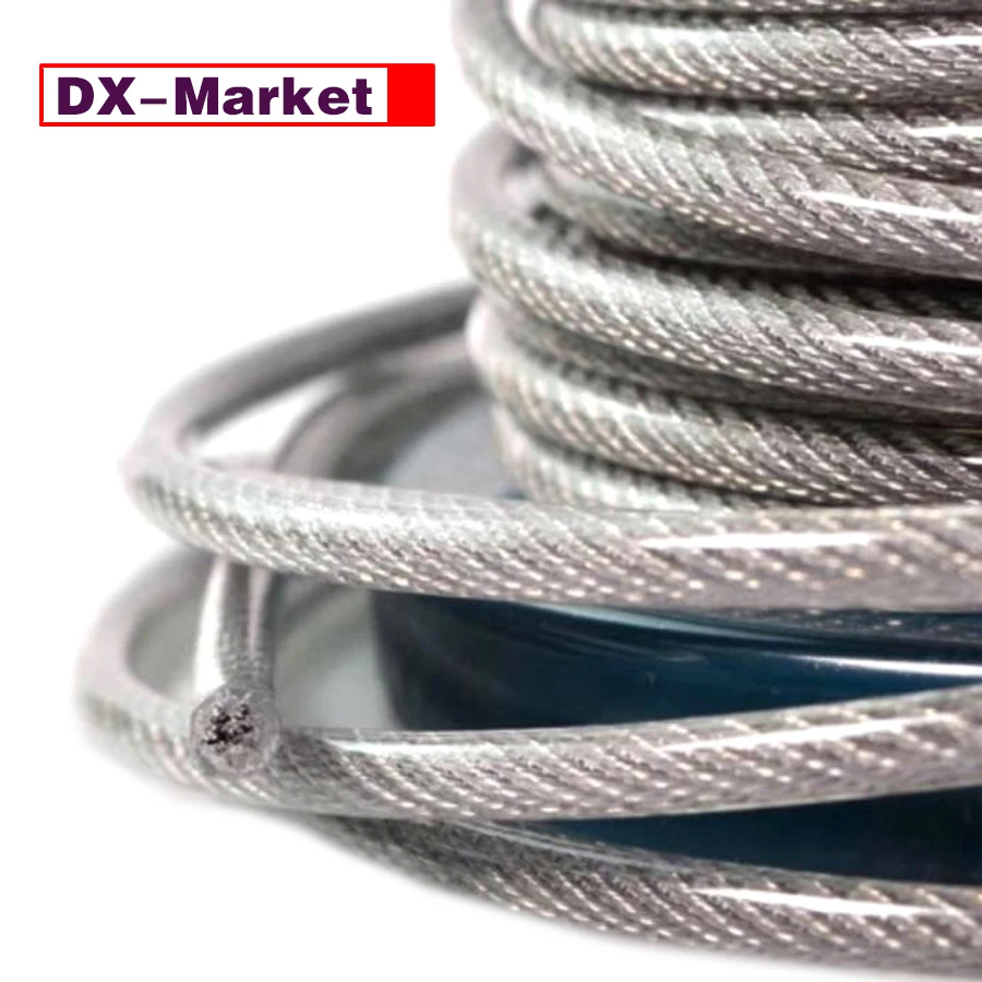 

0.25mm~2.5mm Transparent Color Plastic Coating Wire Rope 304 Stainless Steel 0.25-12mm Coated Rope,J002