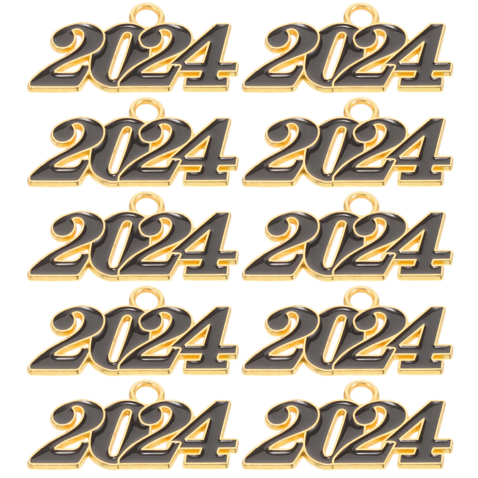 

10Pcs Vintage Zinc Alloy 2024 Charms Pendant for Necklace Bracelet DIY Craft Making Graduation New Year Jewelry Charms