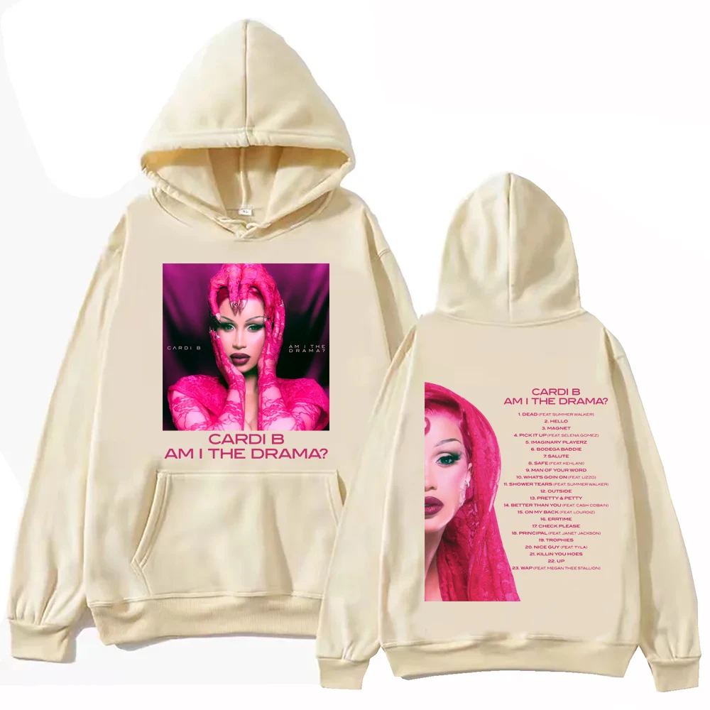 ألبوم Cardi B Am I the Drama هوديي رجل امرأة Harajuku الهيب هوب البلوز القمم البلوز هدية