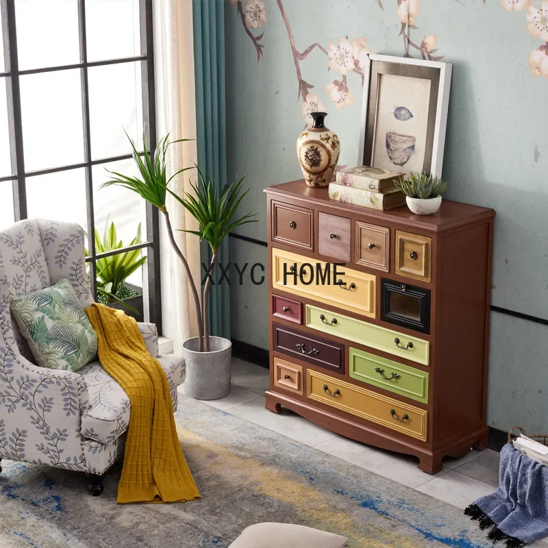 

Bedroom Storage Cabinet Locker Door Wall Entrance Cabinet Living Room Furniture Retro