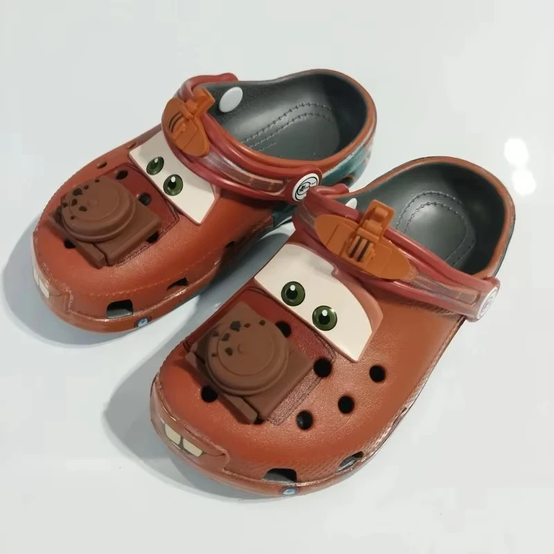 

New Mcqueens Pixar Mater Cartoon Waterproof Slippers Hole Sandals Outdoor Sand Sandals Casual Breathable Eva Boy Gift