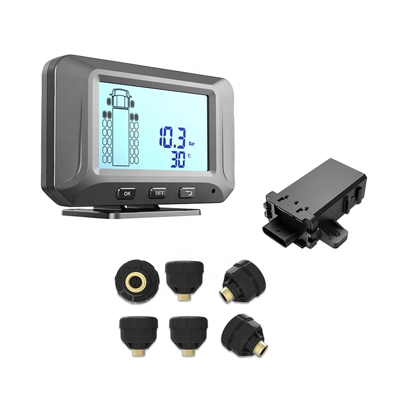 

Support GPS tracker TPMS, Truck fleet TPMS Tyre Pressure monitor system with monitor up to 26 wheels external sensor