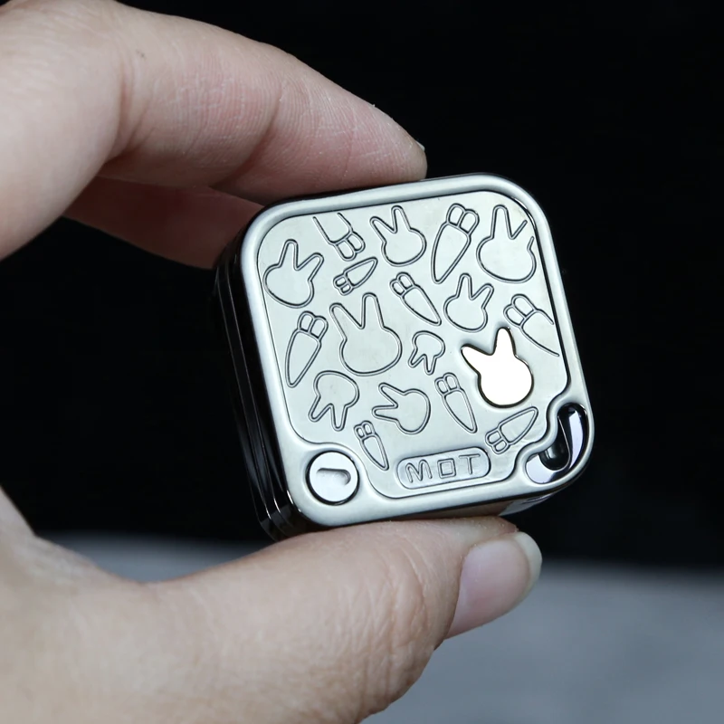 Grumpy Rabbit Fingertip EDC Spielzeug Drei Schichten Magnetische Seite Push Slider Fidget Spinner Metall Dekompression Für Erwachsene Geschenk