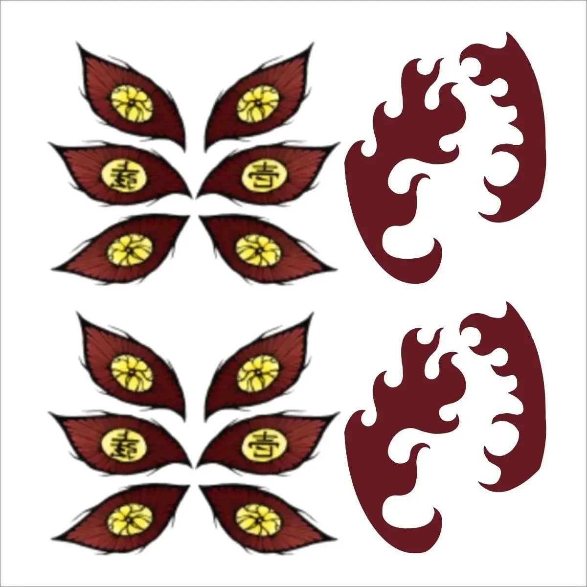 Rui Nezuko Kamado Tanjirou Uzui Tengen Kibutsuji Muzan Kokushibo Akaza Giyuutarou Daki Enmu Cosplay Accessory temporary tattoo