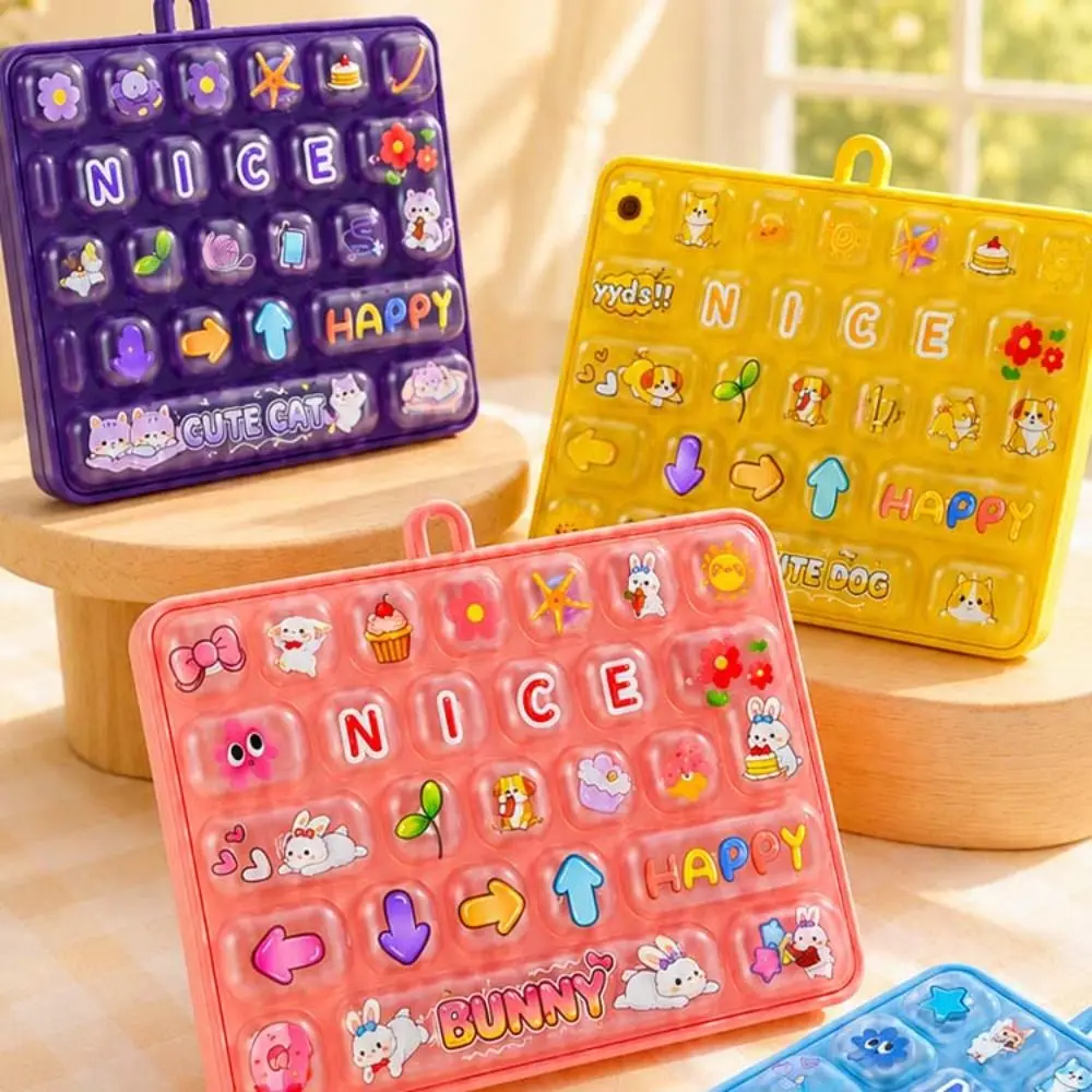 Animal Theme 26 Keys Keyboard Keychain Clear Key Sounds Plastic Mechanical Keyboard Pressable Keys Cartoon