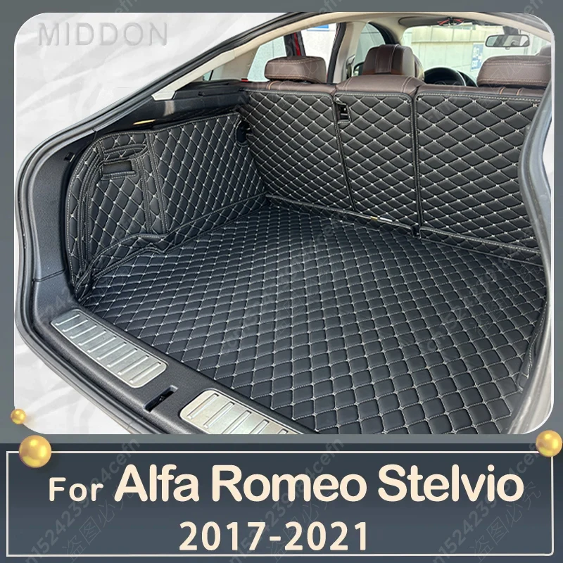 Car trunk mat for Alfa Romeo Stelvio 2017 2018 2019 2020 2021 cargo liner carpet interior accessories cover