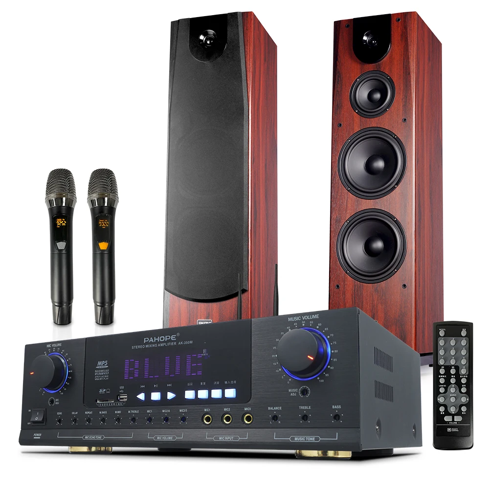 

High-end tower speakers home theater system professional karaoke KTV home dual 8-inch wooden woofer stereo system