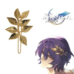 Game Honkai:Star Rail Veritas Ratio Cosplay Hairpins Yellow Leaves Headwear Leaf Hair Clip Accessory Headdress Holiday Gifts