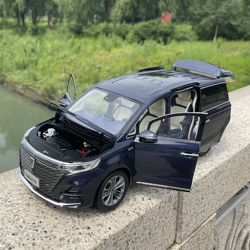 IMAX8 Die-Cast Metal Replica,Roewe Alloy Simulation Car Model,MPV Decoration,Gift,Adult Collectible,MPV,Blue,1:16