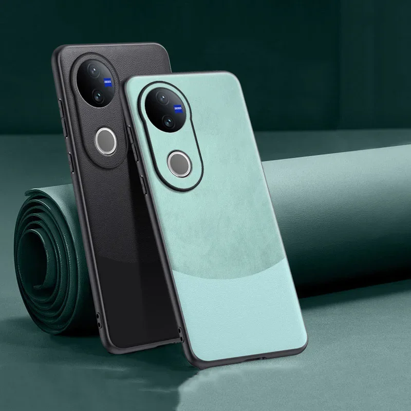 Hohe Qualität Luxus Leder Weiche Leder Zurück Telefon Fall Für VIVO V50 Silikon Fall Für VIVO V50 Zurück Abdeckung