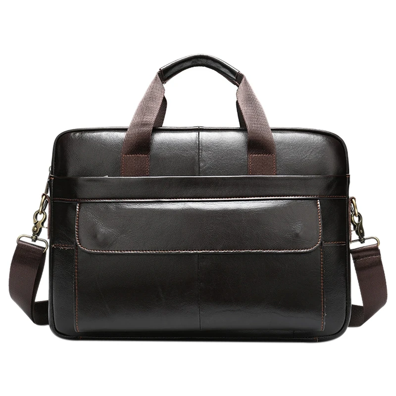 

Cowhide Men Briefcase Fashion Business Men Retro Waterproof Portable Laptop Bag Portable Shoulder Bag
