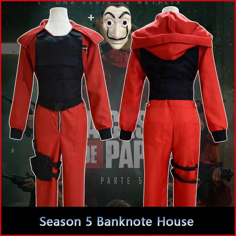 Paper Money House costume cosplay di Dali della quinta stagione Il nuovo uniforme della squadra di Dali costume da spettacolo di Halloween