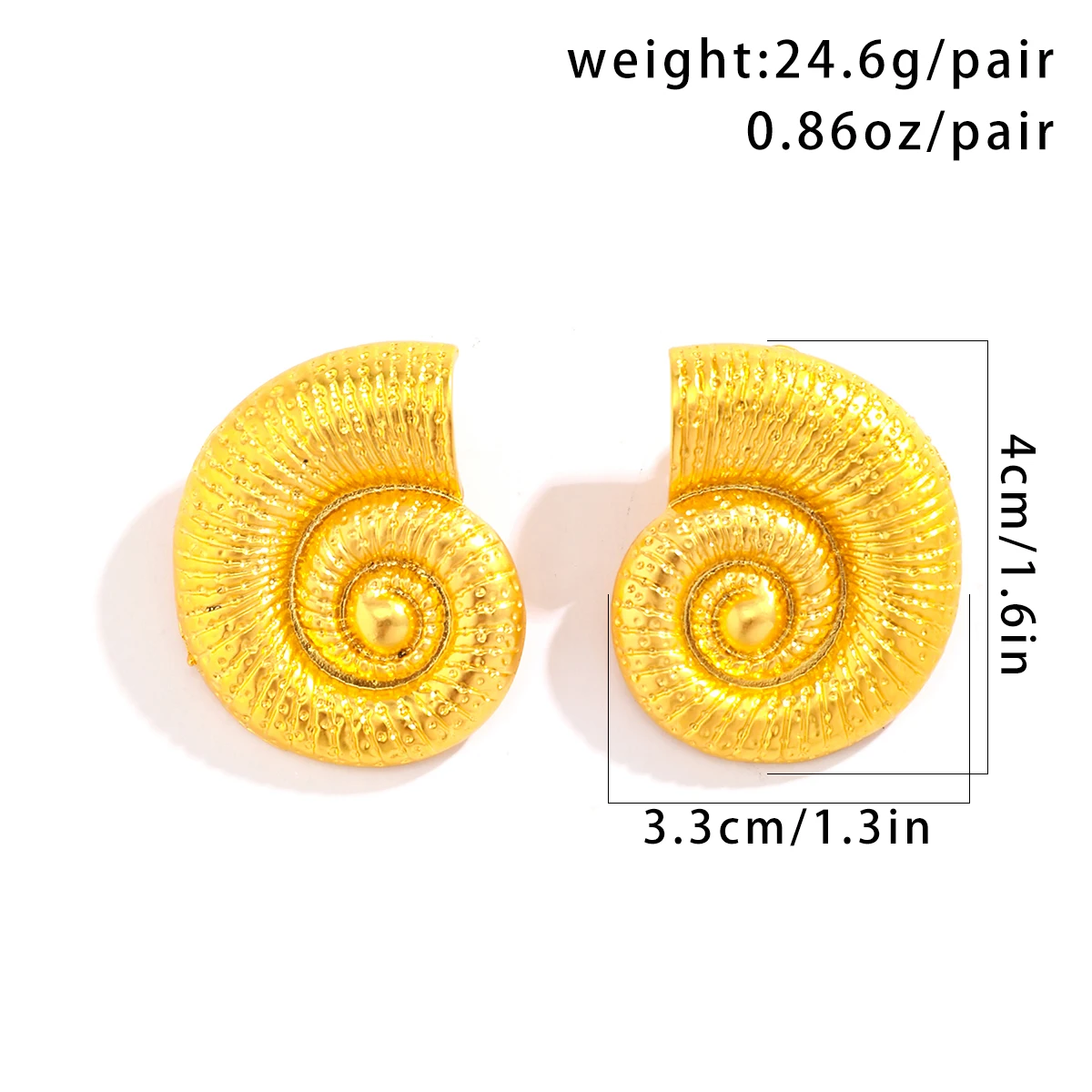 Punk Boho Big Conch Snail Stud Earrings for Women Trendy Unique Chunky Piercing Earrings Grunge Vacation Jewelry Gift Steampunk