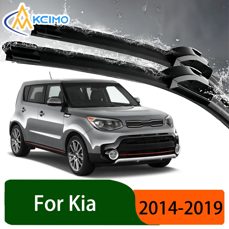

Silent Black Front Wiper Blades Set for Kia Soul PS 2014–2019 2015 2016 Auto Windscreen Windshield Window Wiper Accessories