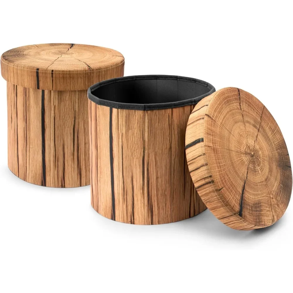 

Stump Stool, Toy Storage Ottoman 15 Inch Fake Stump Log Stool Storage, Artificial Tree Trunk, Perfect Footstool Toy Box for Kids