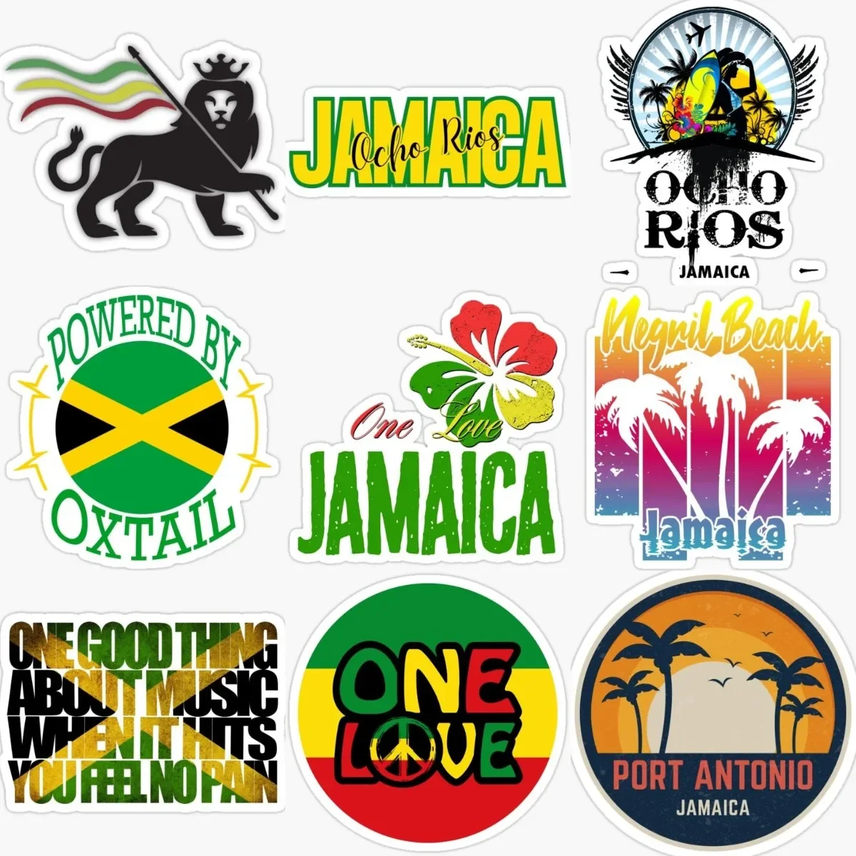

Creative Jamaica Flag PVC Sticker for Covered Scratch Decorate Car Window Helmet Motorcycle Truck Bicycle Room Decal Accessories