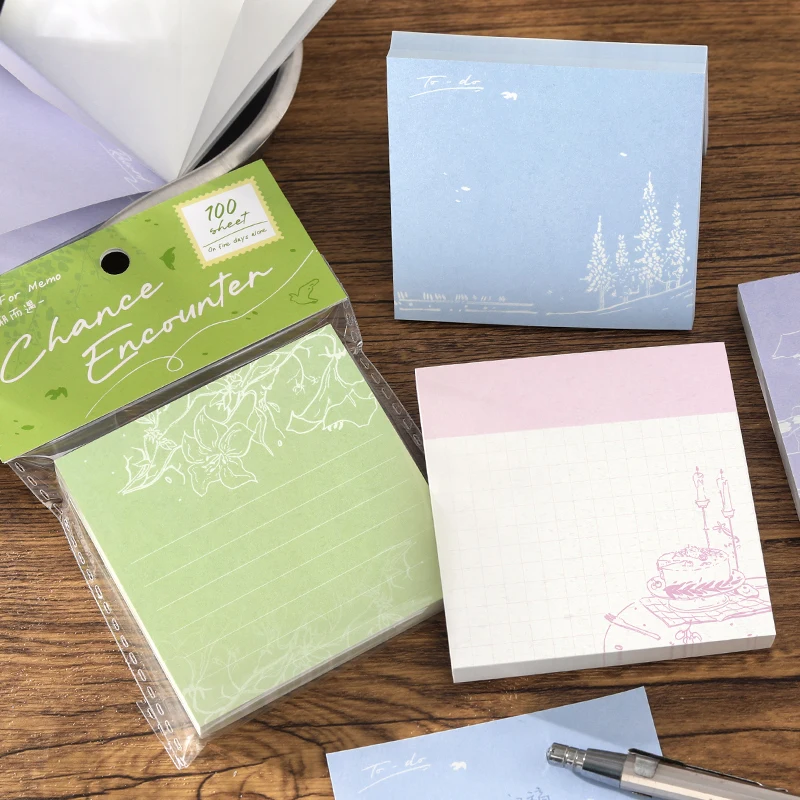 

100pcs Notes on a person's good weather series, simple ins, student office records, hand account memo writing, DIY collage