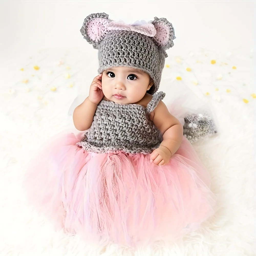 Adorable 2-Piece Newborn Baby Outfit Set Baby Boy Girl Dress Romper Outfits New Born Photography Outfit Fotografia Acessorios