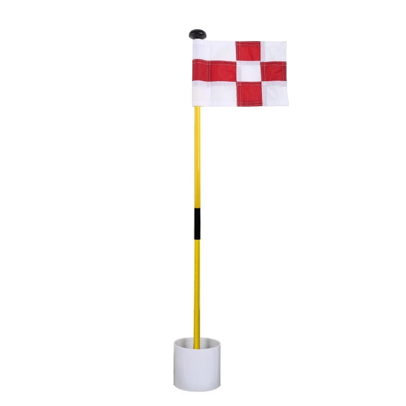 Portable Detachable Golf Flagsticks Putting Green Flags Hole Cup Set Golf Pin Flags for Driving Range Outdoor Backyard Sports