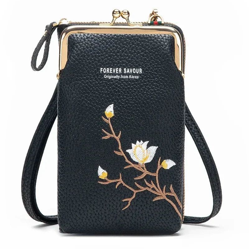 Fashion Shoulder Bag for Women PU Leather Crad Hodler Wallets Cell Phone Crossbody	Bags Quality Zipper Women's Purse