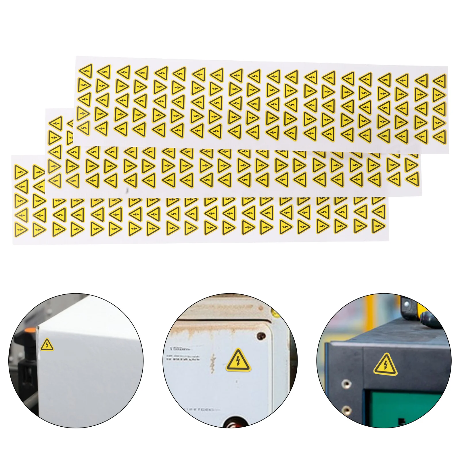 

100pcs Anti-Electric Shock Sticker Yellow Triangle Warning Label For Electrical Safety High Voltage Hazard Sign Durable Adhesive