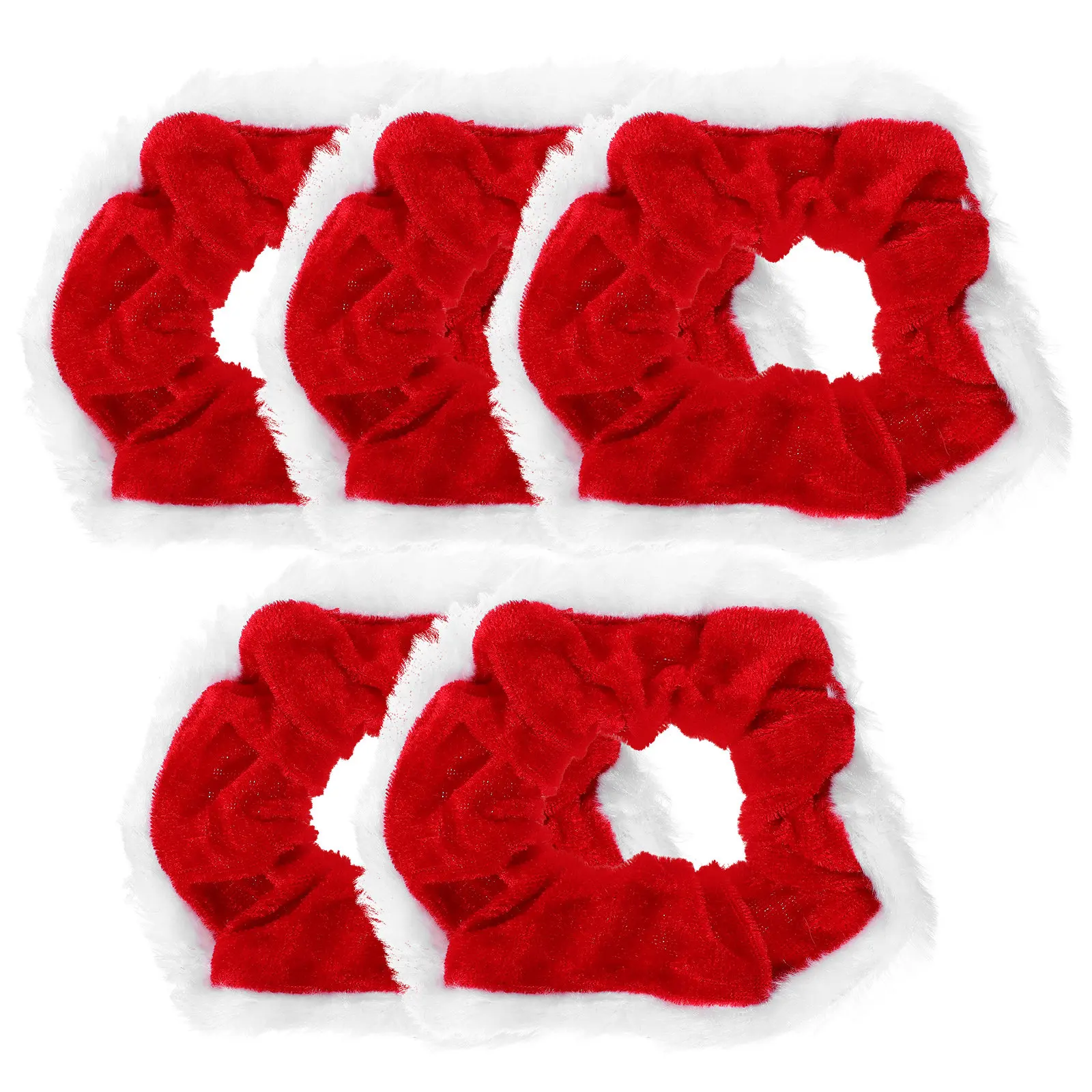 

5 шт. резинок для волос 11 см, красные велюровые резинки для женщин, рождественские повязки на голову, держатели для хвоста, аксессуары для рождественских вечеринок