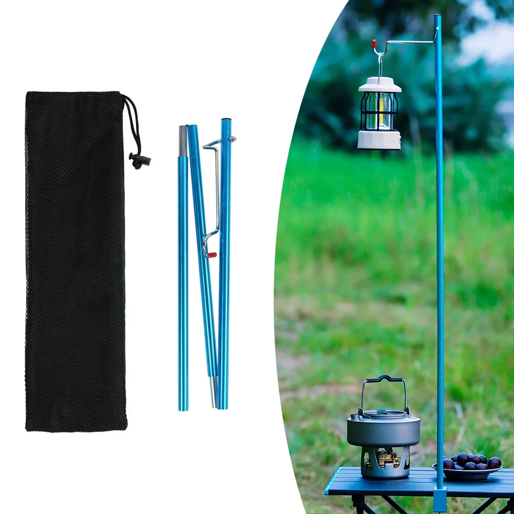 

Camping Light Holder With Bag Aluminum Alloy Folding Lamp Pole For 3cm Thick Table Lightweight Camping Lantern Bracket Rod
