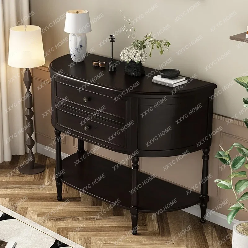 XX rural pure solid wood porch table partition wine cabinet living room storage