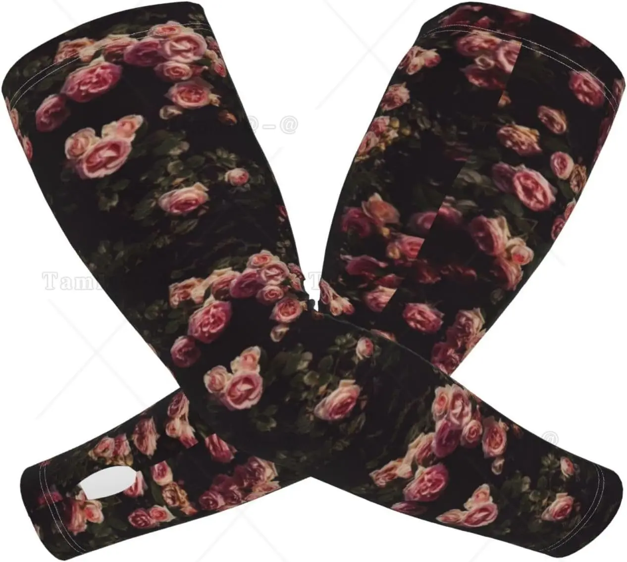 Womens Arm Sleeves Rose Arm Cover Gardening Flower Cooling Arm Sleeves for Sports Hiking Outdoor