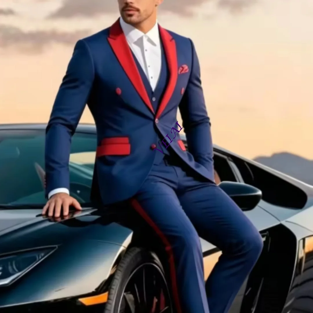 CustomizedMen Suit Formal Wedding Grooms Outfits 2 Piece Set Tops and Pants Shawl Lapel Single Breasted