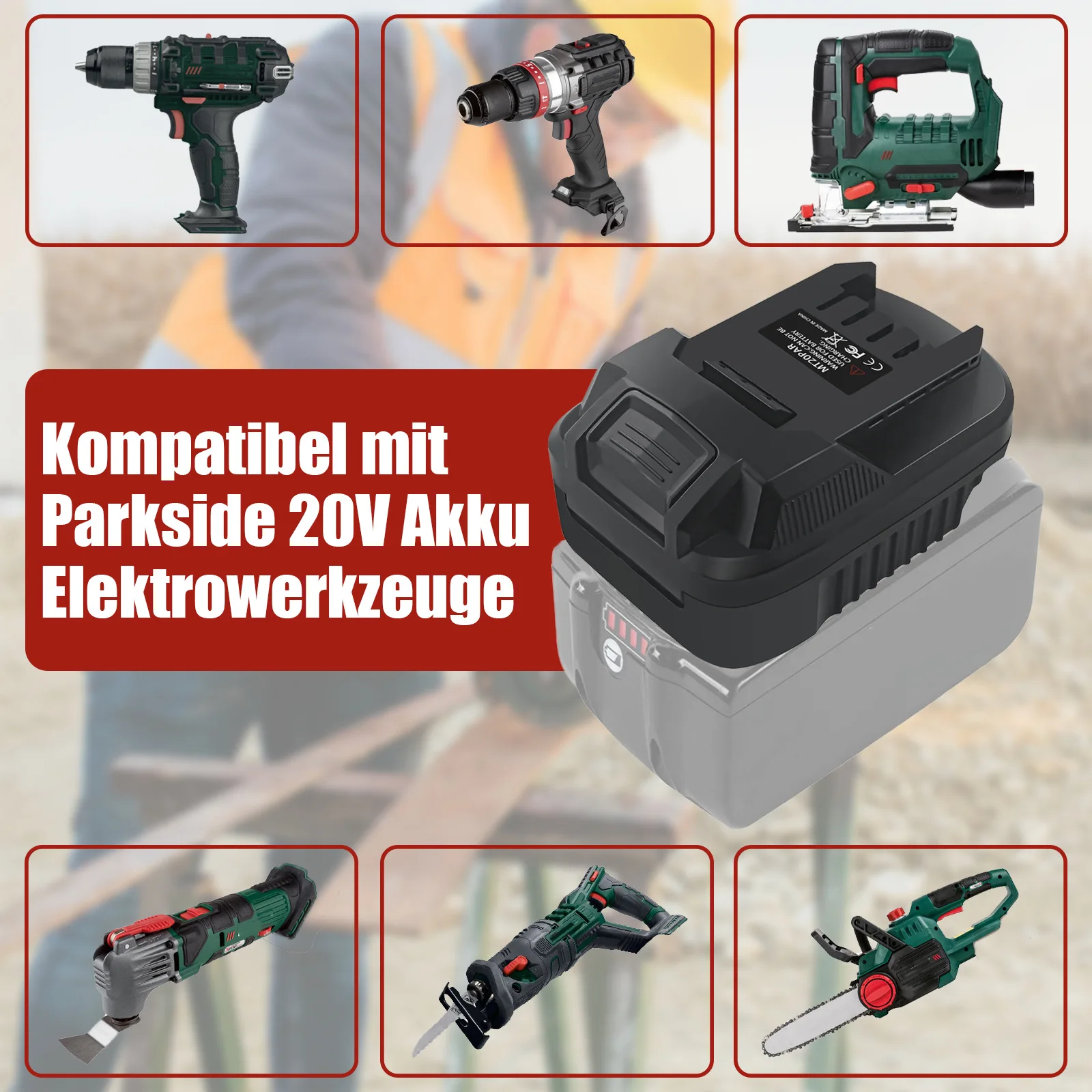 battery adapter converter for Makita 18V Li-ion Battery BL1830 BL1850 to for Parkside 20V PAP20A1 Cordless Power Tools Use