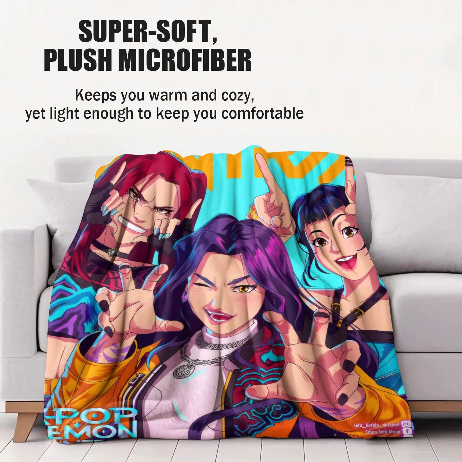 K-POP شيطان الصيادين Huntrix الفانيلا بطانية الساخن أنيمي أفخم رمي بطانية العصرية لينة بطانية دافئة للمنزل السرير السفر التخييم