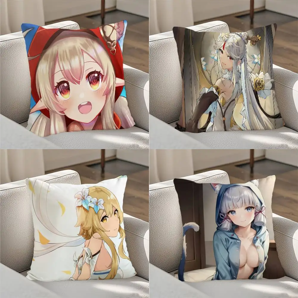 

Genshin ImpacT Pillow Case Luxury Double-sided For Car Pillows 45x45 Cushions Cover Home And Decoration Sofa Pillowcase 50x50