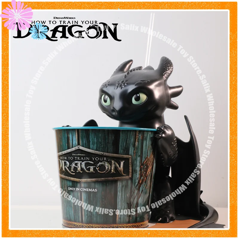 

How To Train Your Dragon Night Fury Toothless Movie Anime Figures Toothless Popcorn Shaped Bucket Water Cup Gifts Toy