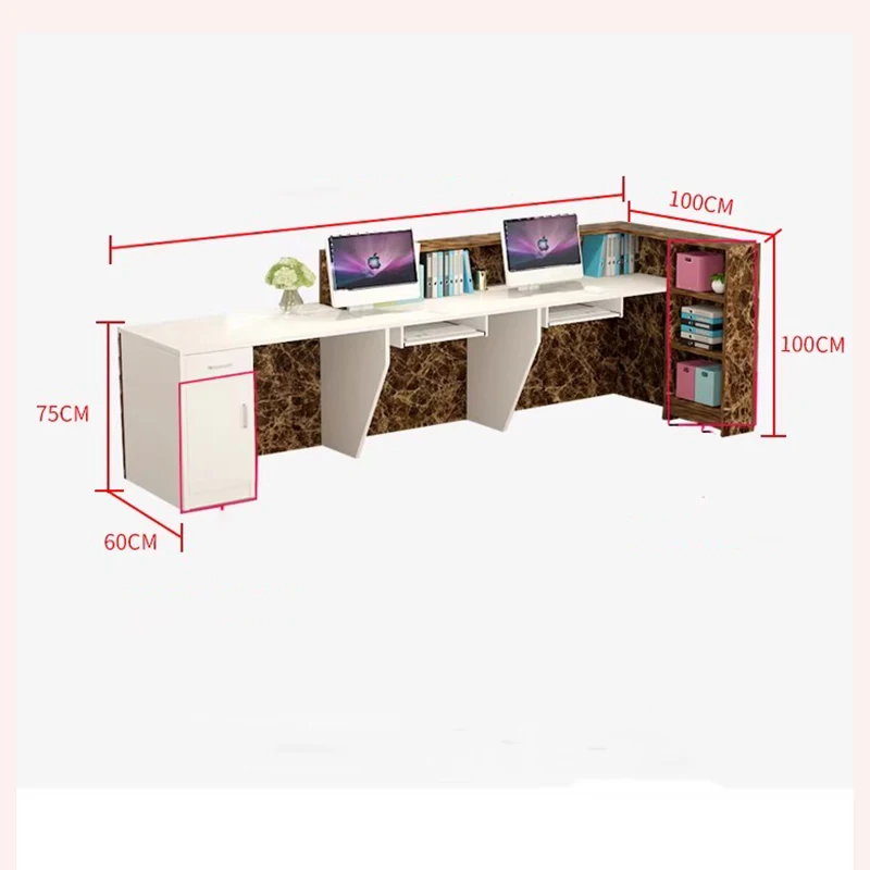 customized Corner Desk Reception Standing Desk Beauty Salon Reception Desk Recepción Para Salón De Belleza Office Furniture