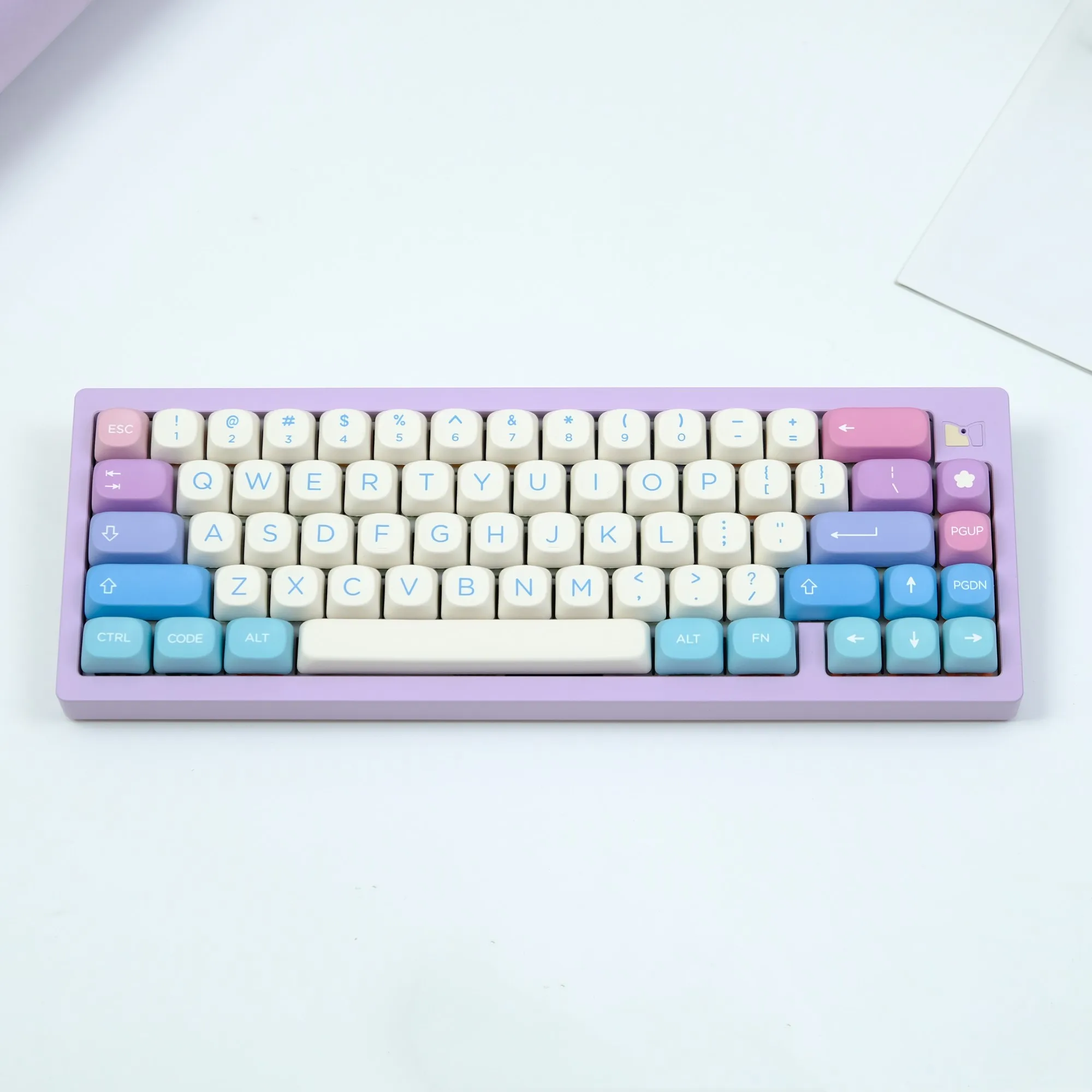 PBT Keycaps MOA Profile Fairy Mulan Dye Sub Keycap For Wooting Mechanical Keyboard Gaming White Pink Key Caps Minimalist Custom