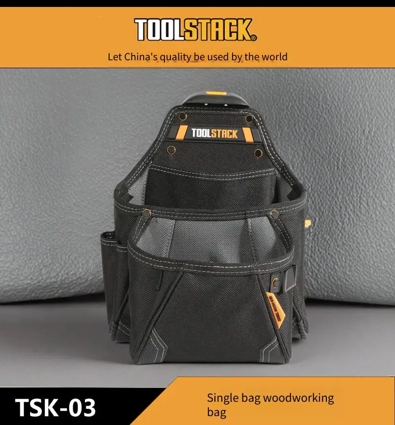 

TOOLSTACK Single Bag Woodworking Bag Exquisite Stitching Wear Resistant Woodworking Bag Portable Multi Functional Tool Kit