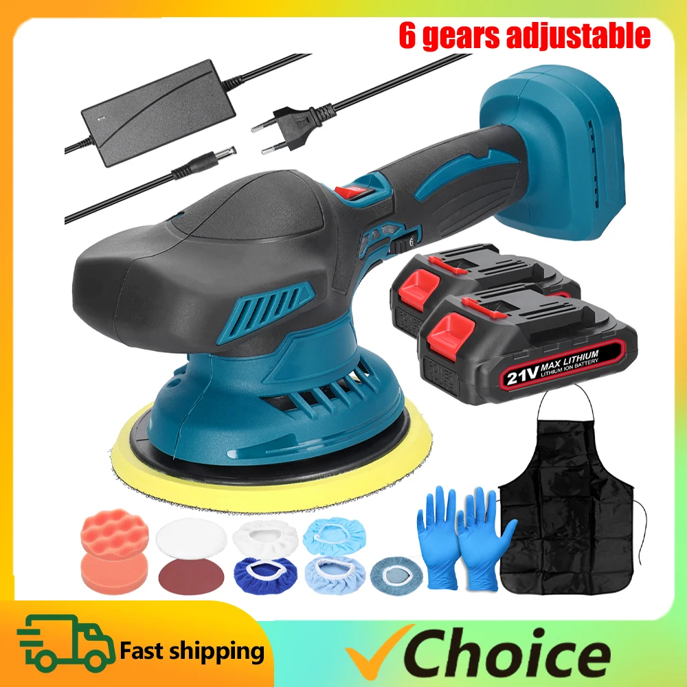 Car Polisher 6 Gears of Speeds Adjustable Electric Auto Polishing Machine Home Cleaning Metal Waxing Wood Sanding Rust Removal