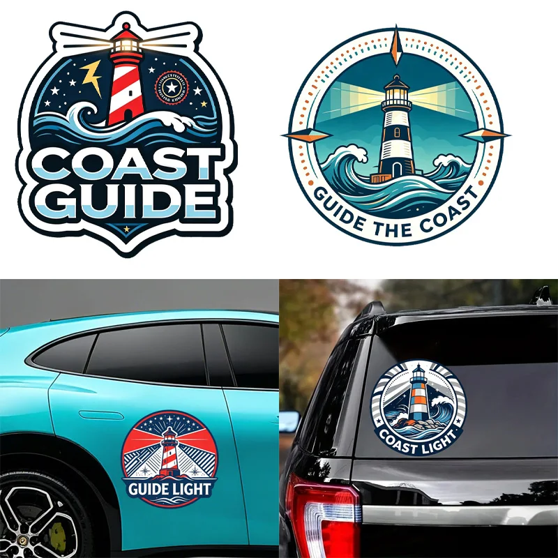 Navigation Lighthouse Vinyl Sticker, Lighthouse Waterproof Sticker, Suitable for Outdoor Travel Car Modification and Decoration