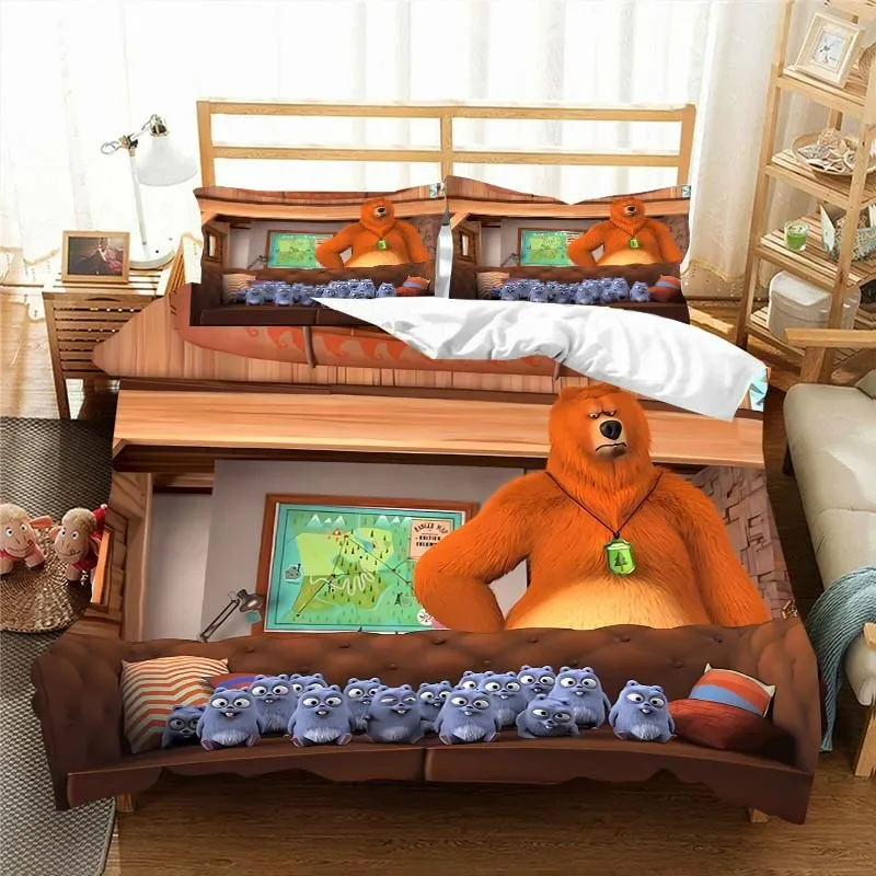 3D G-Grizzy and The Lemmings Bedding Set Duvet Cover Comforter Bed Single Twin Full Queen Youth Kids Girl Boys Gift Bed Sheets