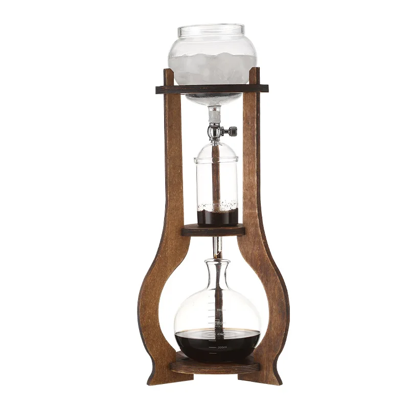 

Ice drop coffee pot Cold brew pot Wooden hand brew coffee set Ice
