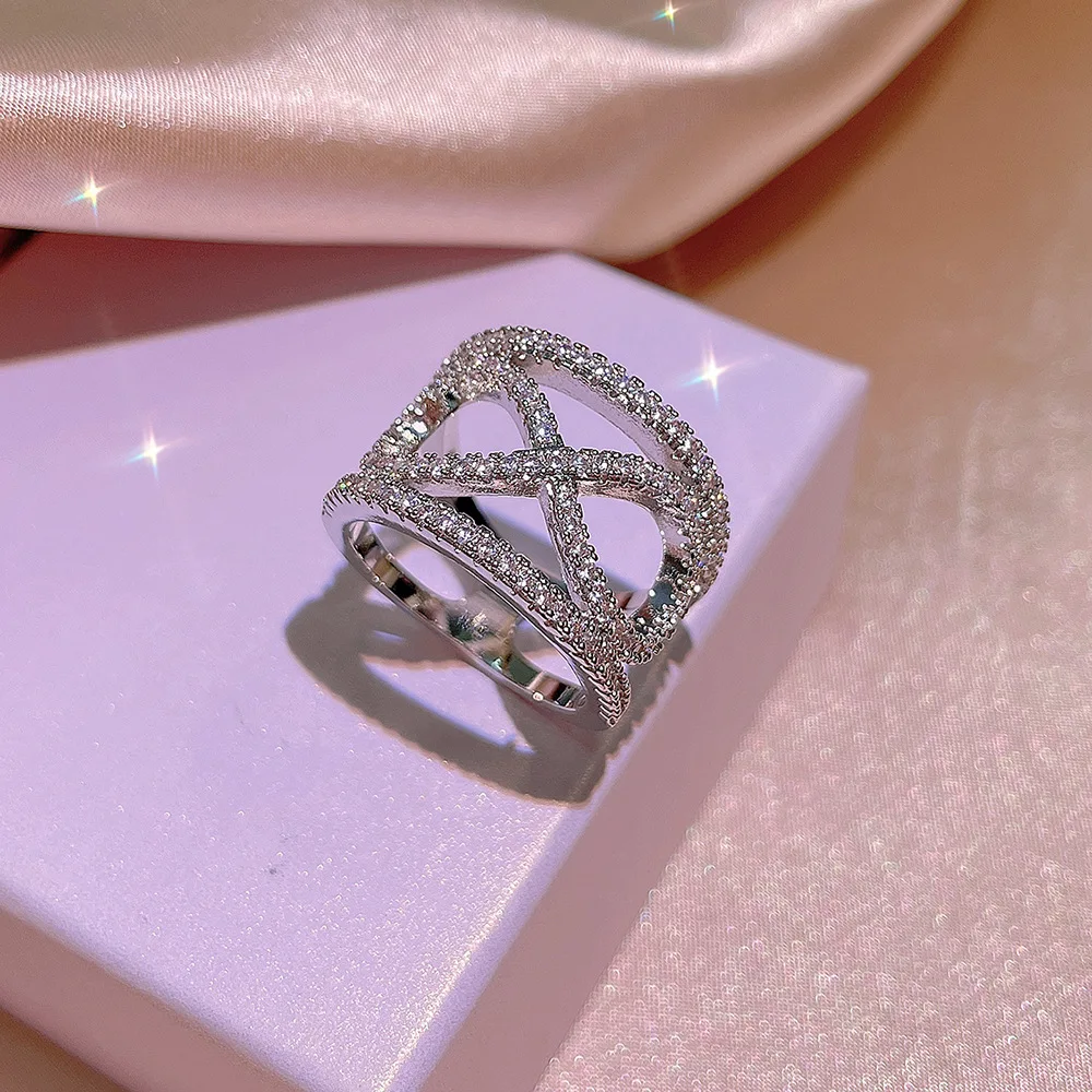 High Quality S925 Sterling Silver Infinity Ring Endless Love Symbol Fashion Wide Rings for Women with 925 Stamp Wedding Ring