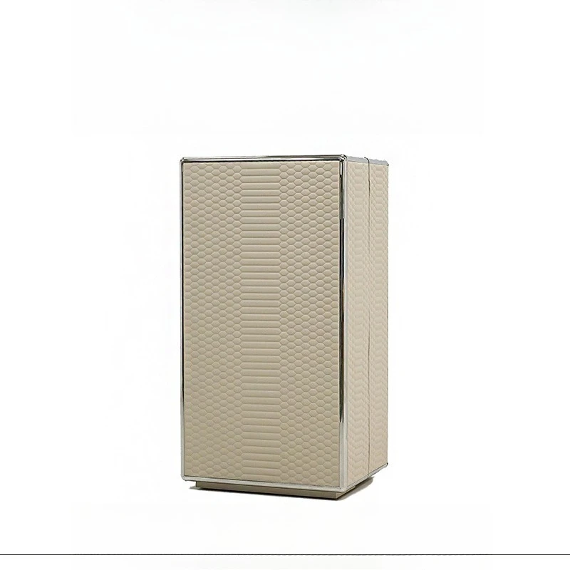 

High-end light luxury creative solid wood leather jewelry box villa bedroom with stool jewelry cabinet