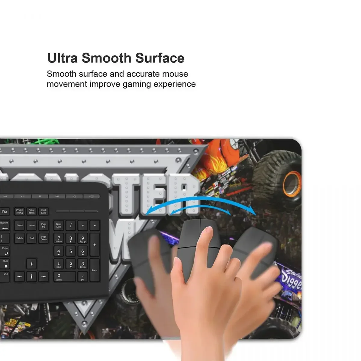 Alfombrilla de ratón grande con diseño clásico de Monster Jam, alfombrilla para teclado de ordenador, alfombrilla para ratón, Gamer, PC, portátil, escritorio, accesorios de oficina, alfombrillas para mesa