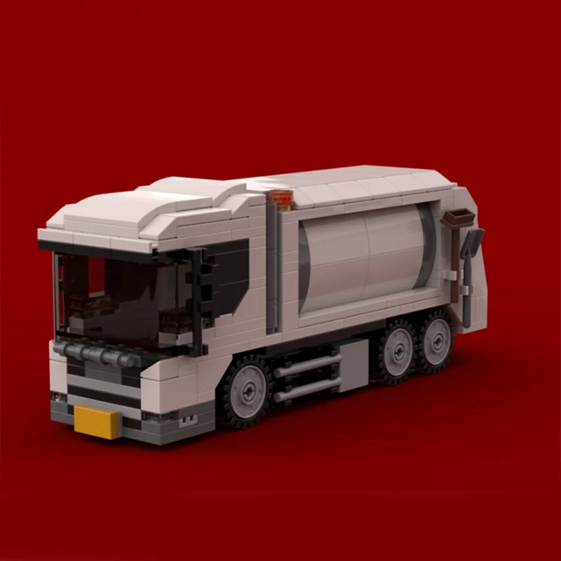 City Car Model MOC Building Bricks Beige Garbage Truck Modular Technology Children Holiday Gifts Assemble Toys Suit
