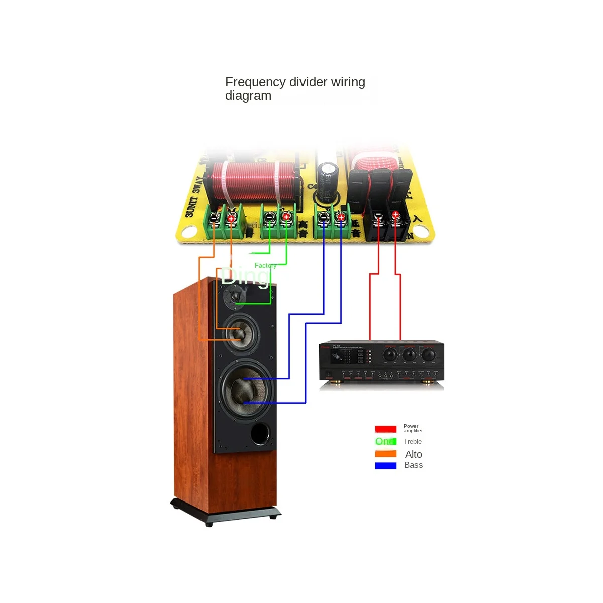 3 Way HiFi Crossover Filtro Speaker, Divisor de Freqüência, Distribuidor para DIY, Modificação Home Speaker, 300W