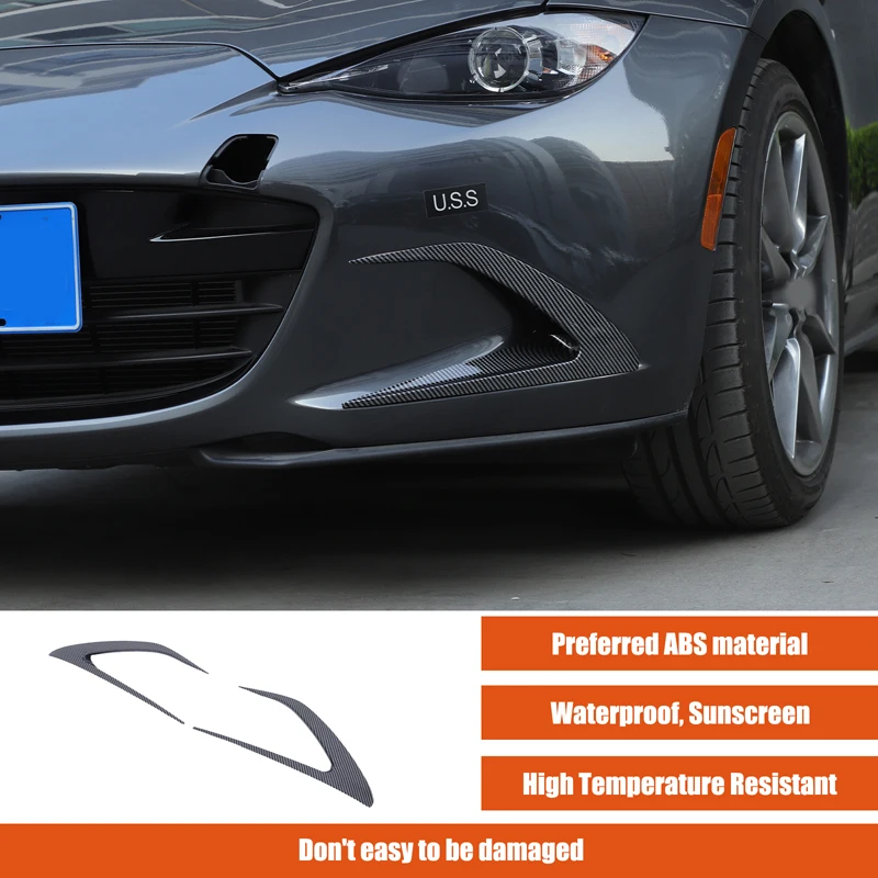 

For Mazda MX-5 2016+ ABS carbon fiber car front bumper on both sides grille decorative frame sticker car protection accessories