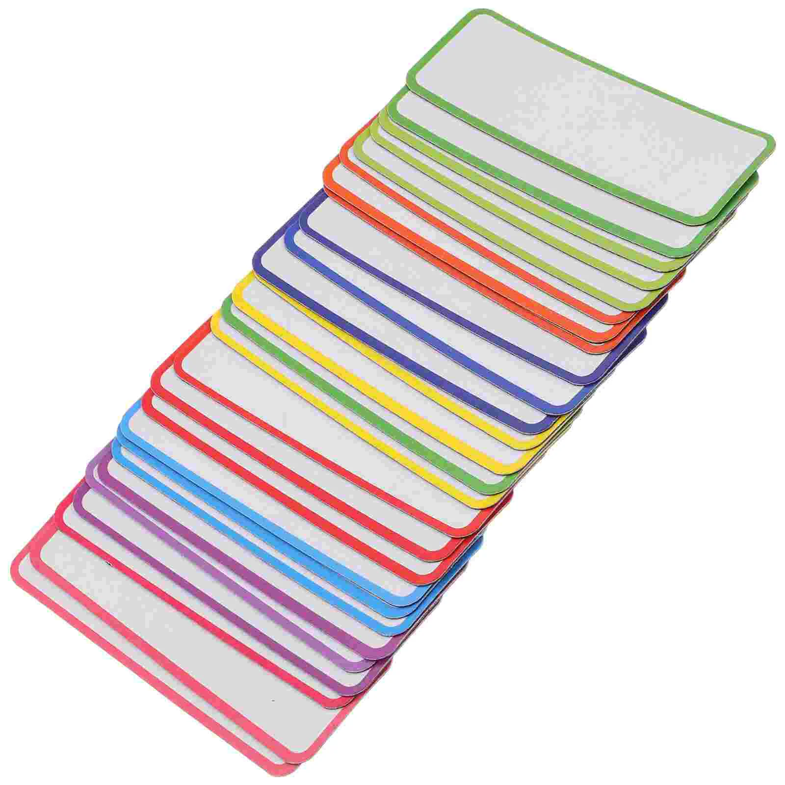 Autocollants magnétiques effaçables pour tableau blanc, aimants de réfrigérateur, étiquettes de nom de carte, effaçable à sec coloré pour stylos de marquage de réfrigérateur, 27 pièces