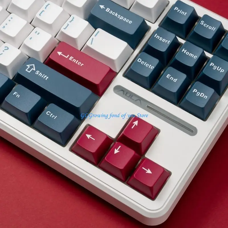 

H9EB 138Keys Keycaps Two color Keycap Blue Cherry Profile for Gamers and Typists